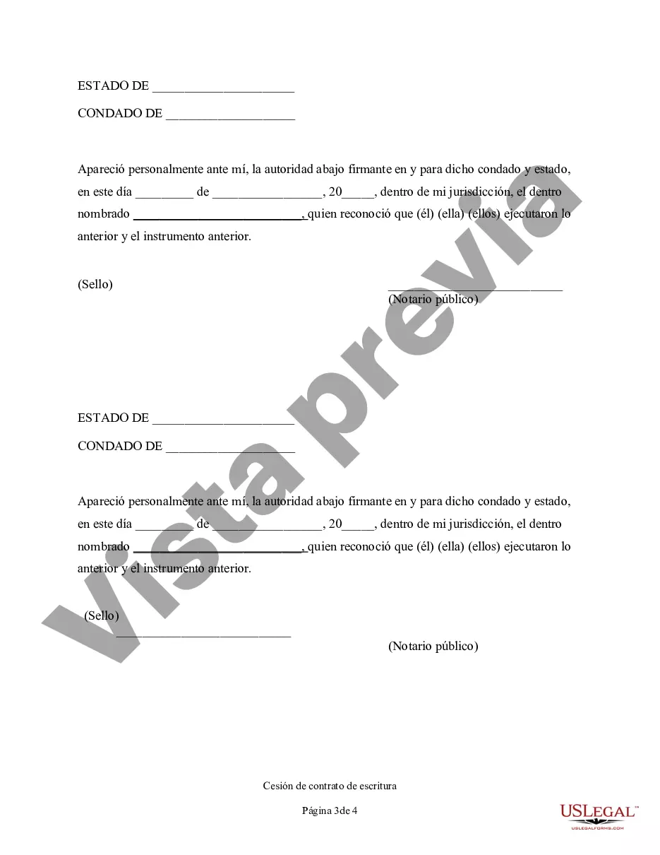 Preview Cesión del contrato de escritura por parte del vendedor