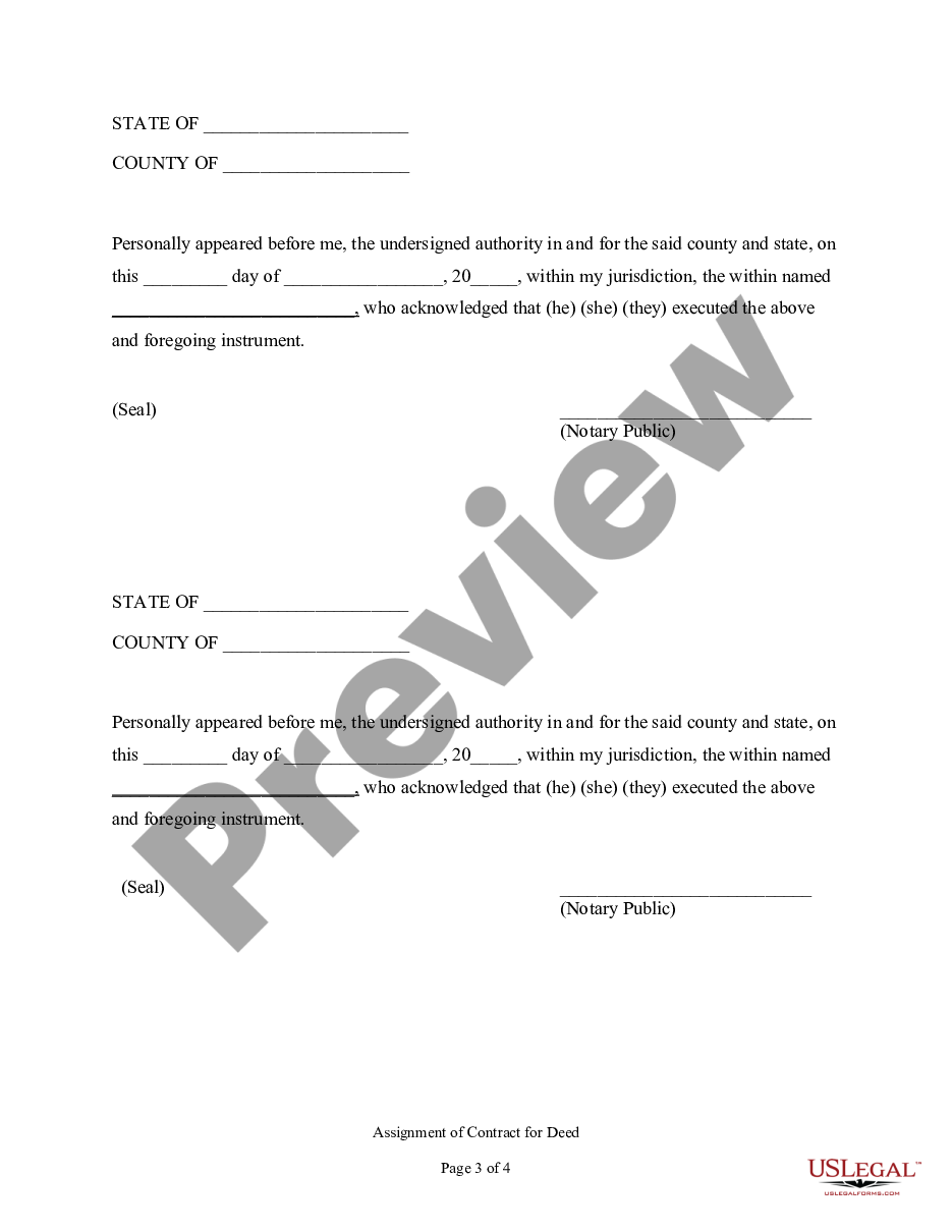 page 2 Assignment of Contract for Deed by Seller preview