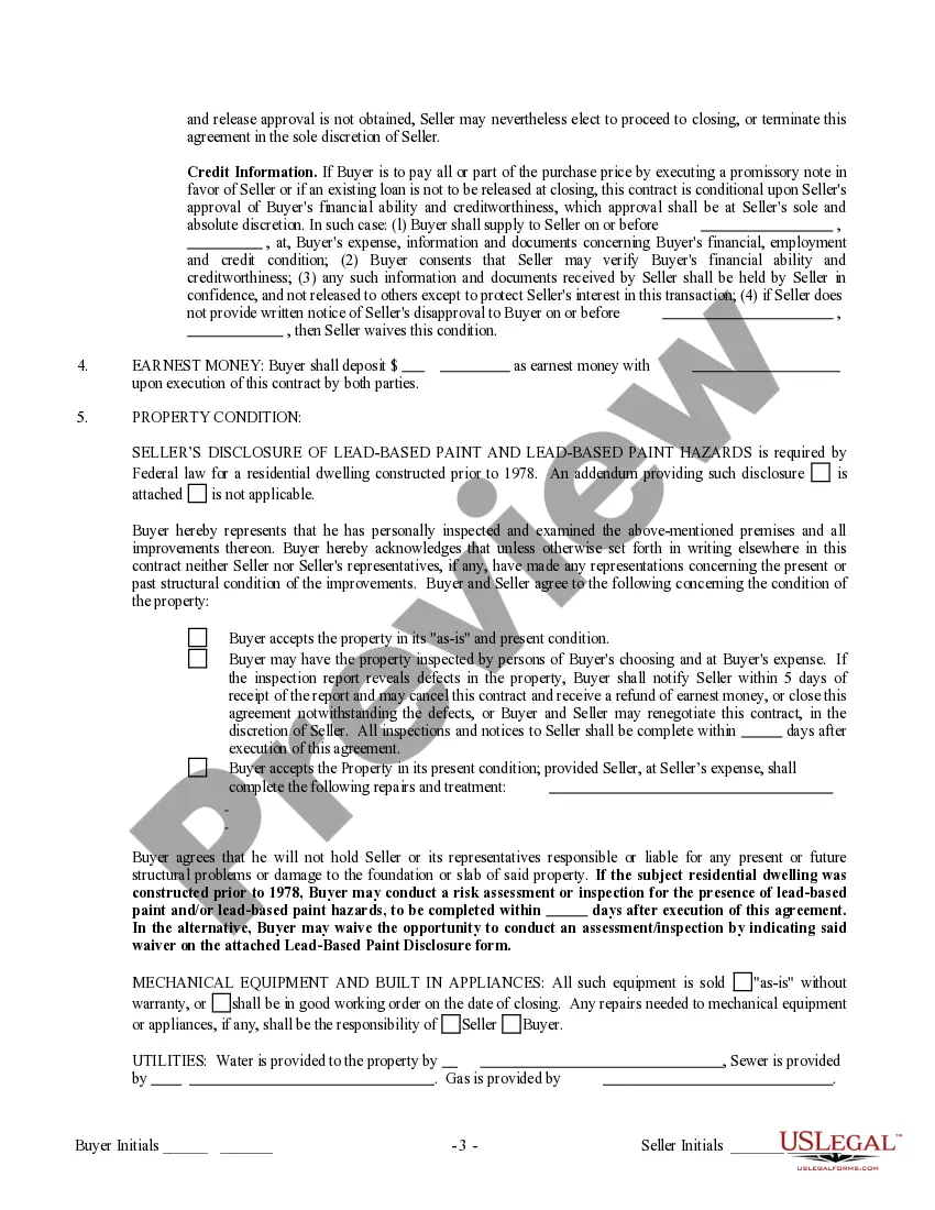 Preview Contract for Sale and Purchase of Real Estate with No Broker for Residential Home Sale Agreement