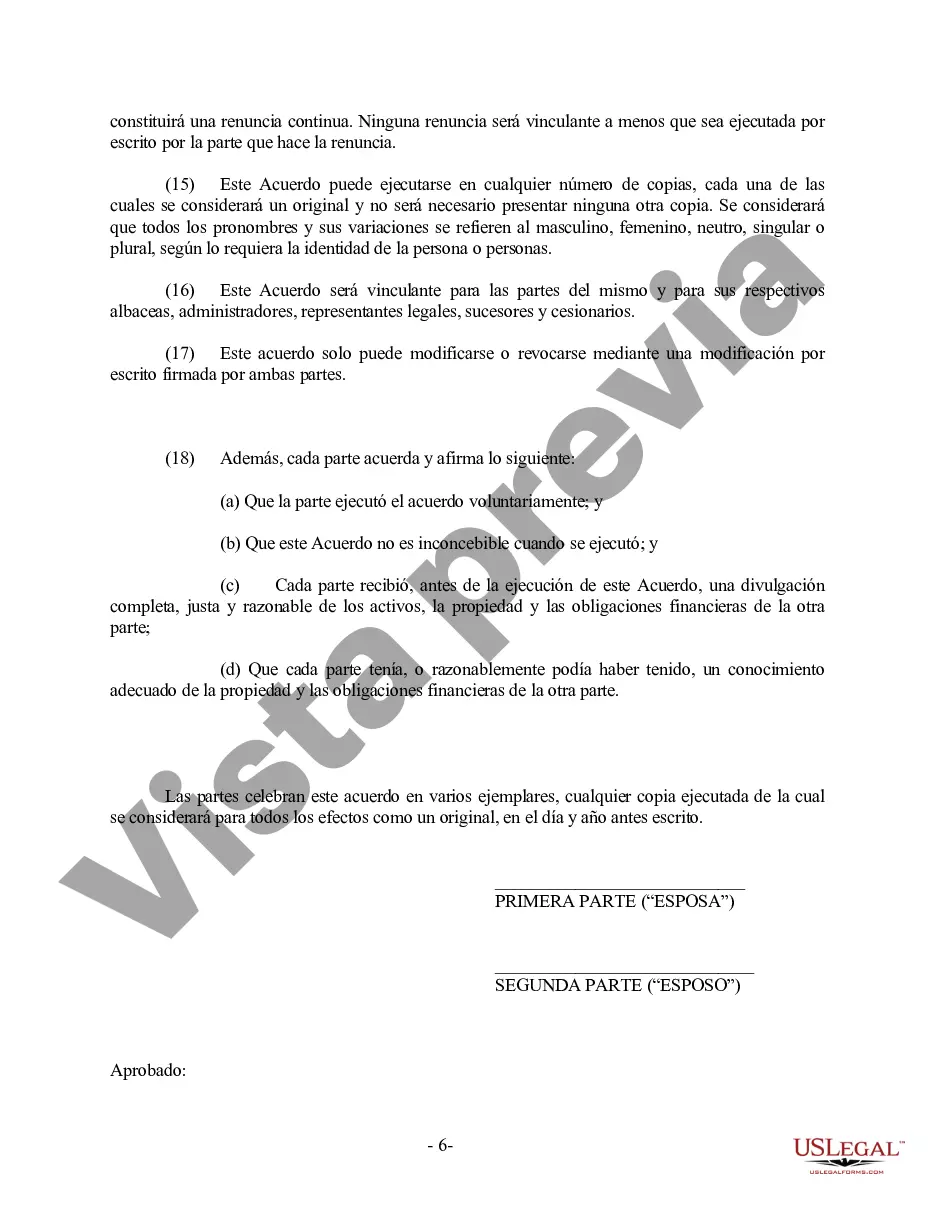 Preview Acuerdo prematrimonial prenupcial de Mississippi con estados financieros