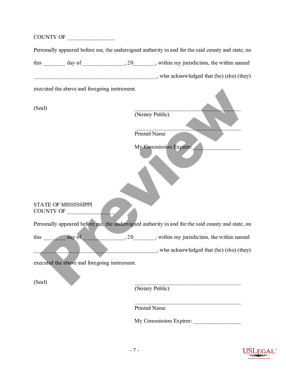 page 6 Mississippi Prenuptial Premarital Agreement with Financial Statements preview