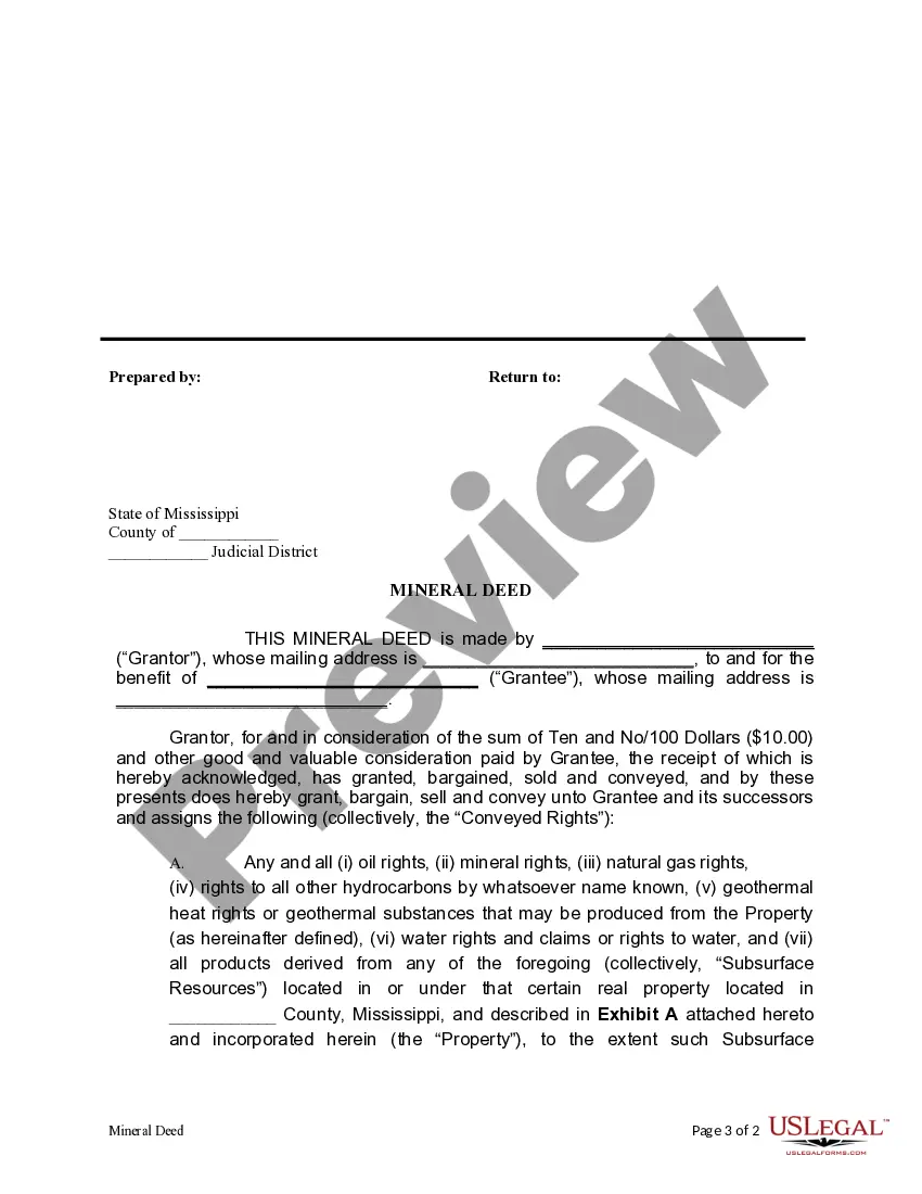Preview Mineral Deed