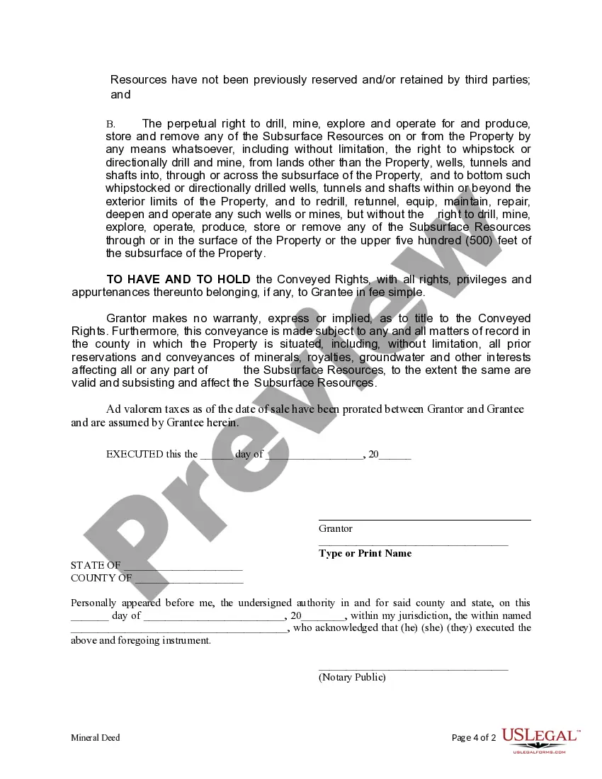 Preview Mineral Deed