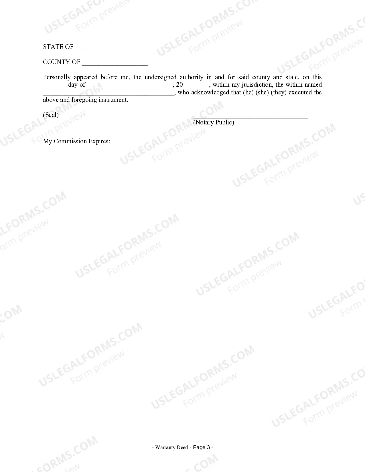 Preview Warranty Deed from Individual to Two Individuals / Husband and Wife