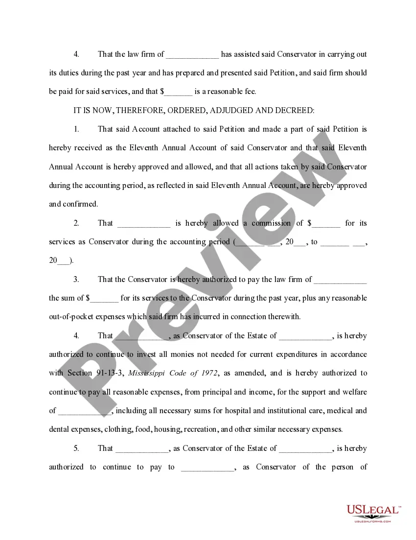 Get Order Approving Eleventh Annual Account Preview Order Approving Eleventh Annual Account