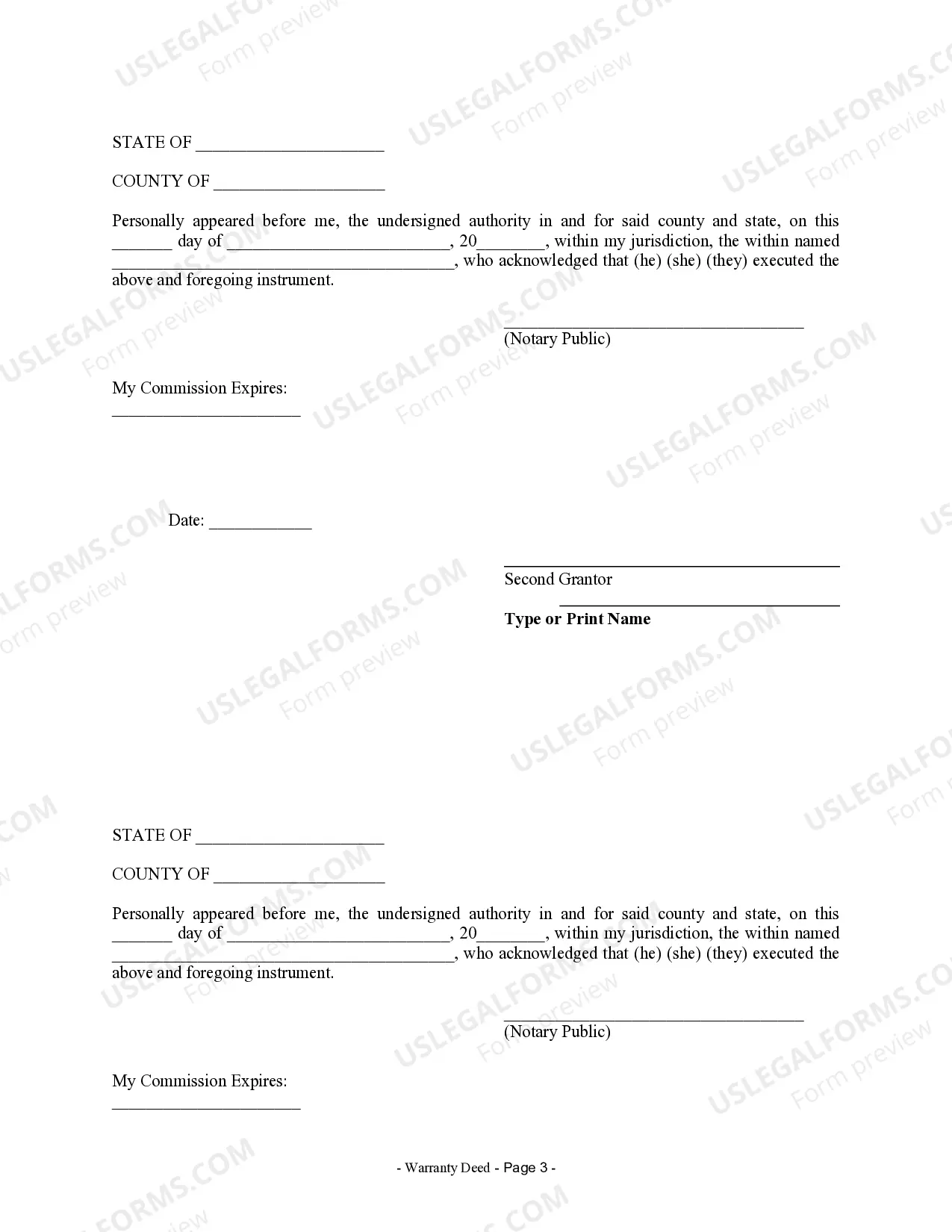 Preview Warranty Deed from Husband and Wife to a Trust