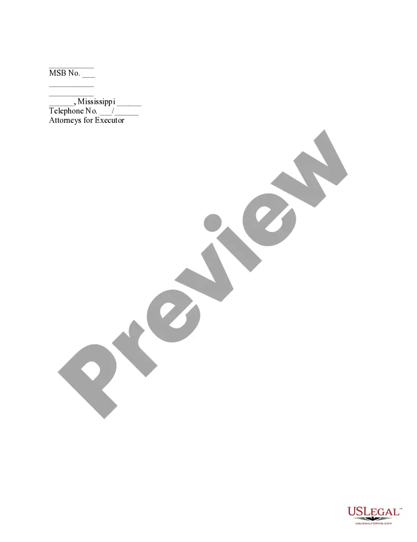 Preview Affidavit of Executor regarding notification of creditors