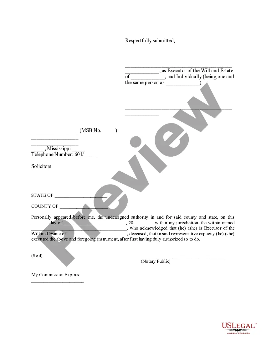 Preview Petition to close estate and discharge executor