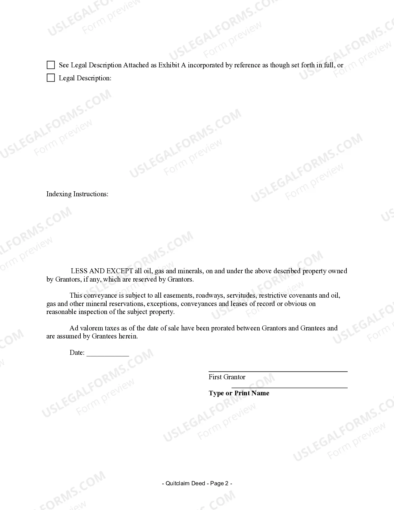 Preview Quitclaim Deed from Husband and Wife to Husband and Wife