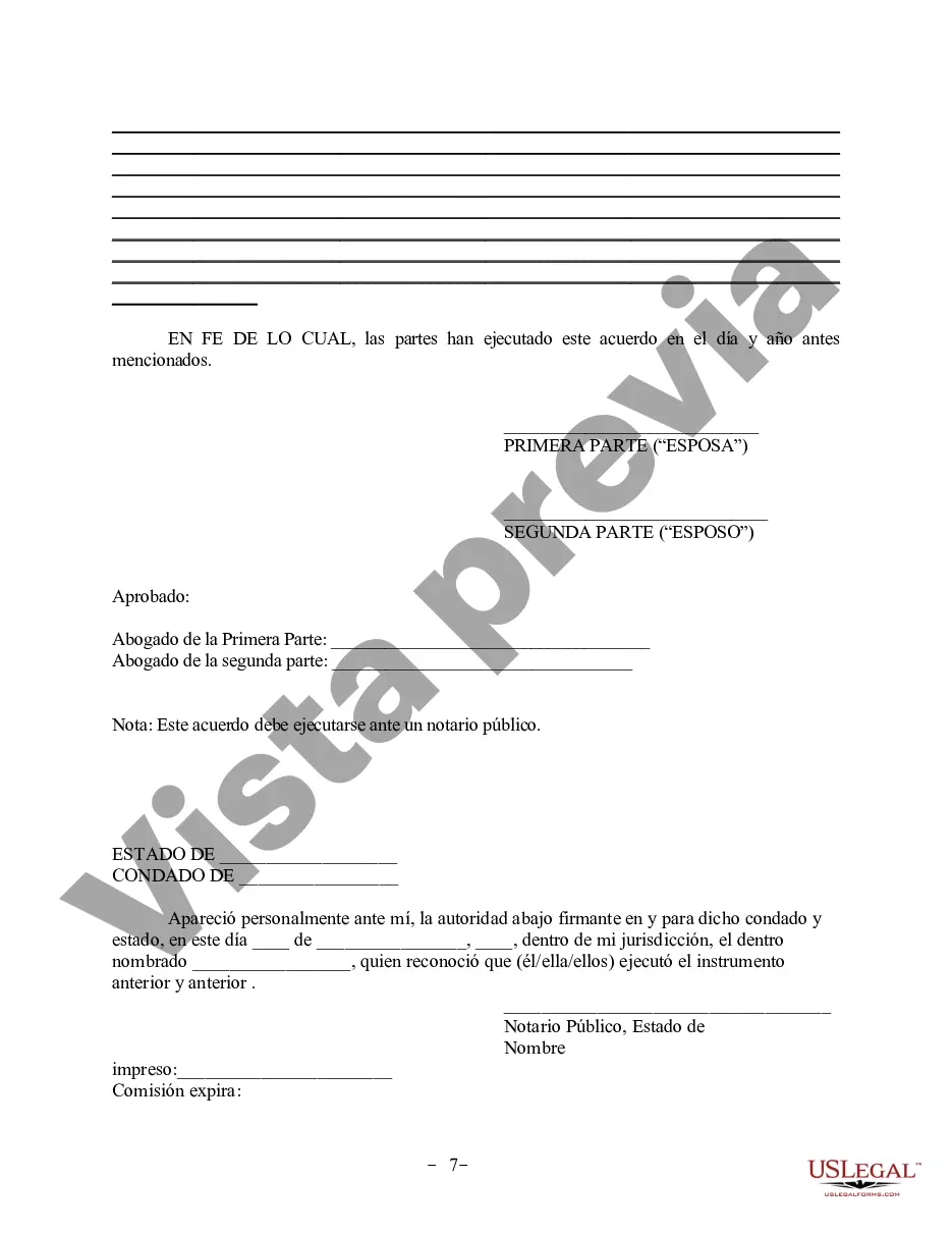 Preview Acuerdo de propiedad posnupcial - Mississippi