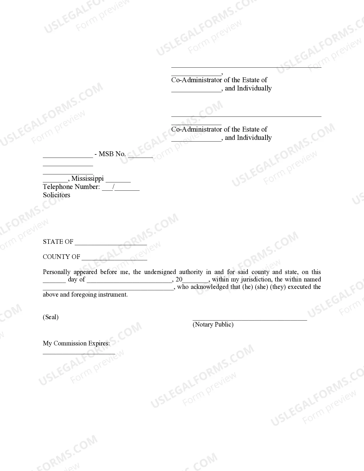 Preview Petition to Close Estate and Discharge Co-Administrators