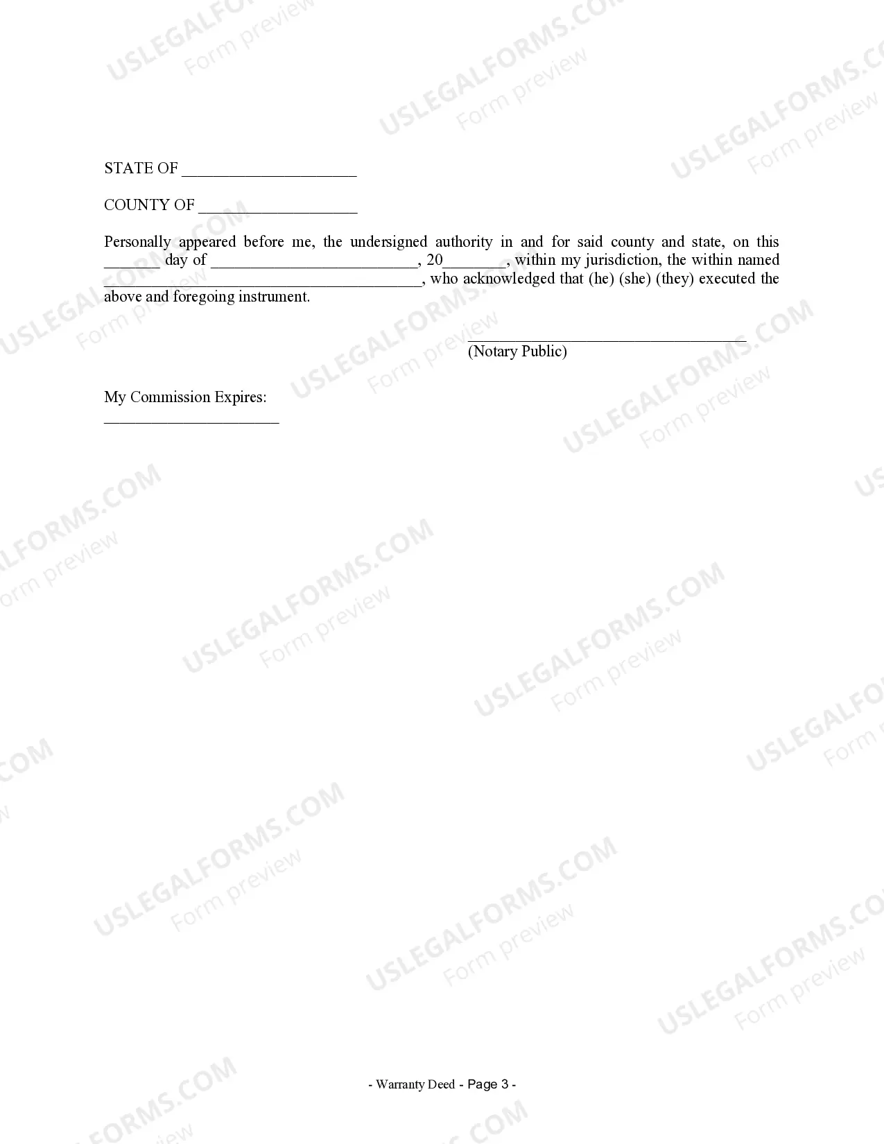 Preview Warranty Deed from Individual to Individual