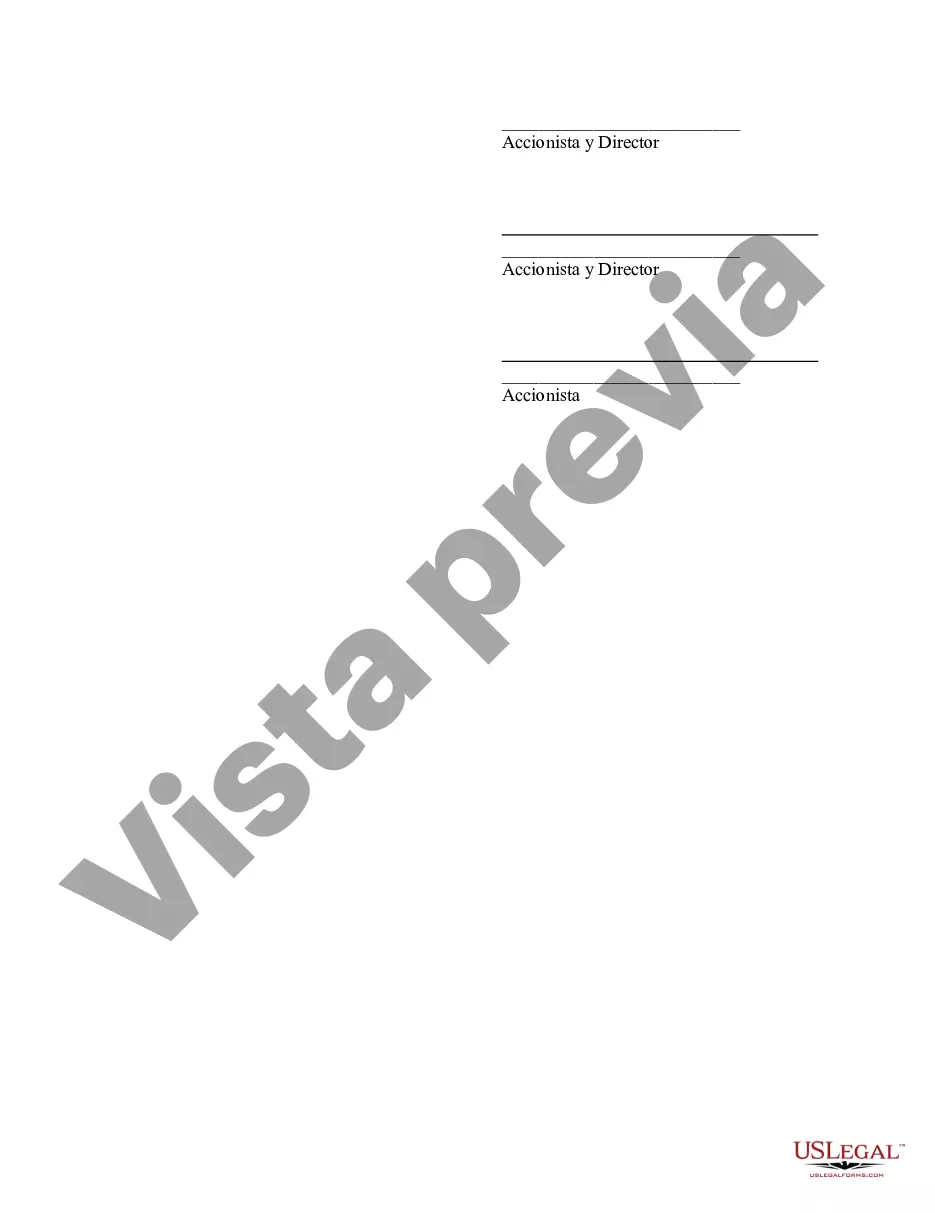 Preview Acta de actuación unánime de los accionistas y directores