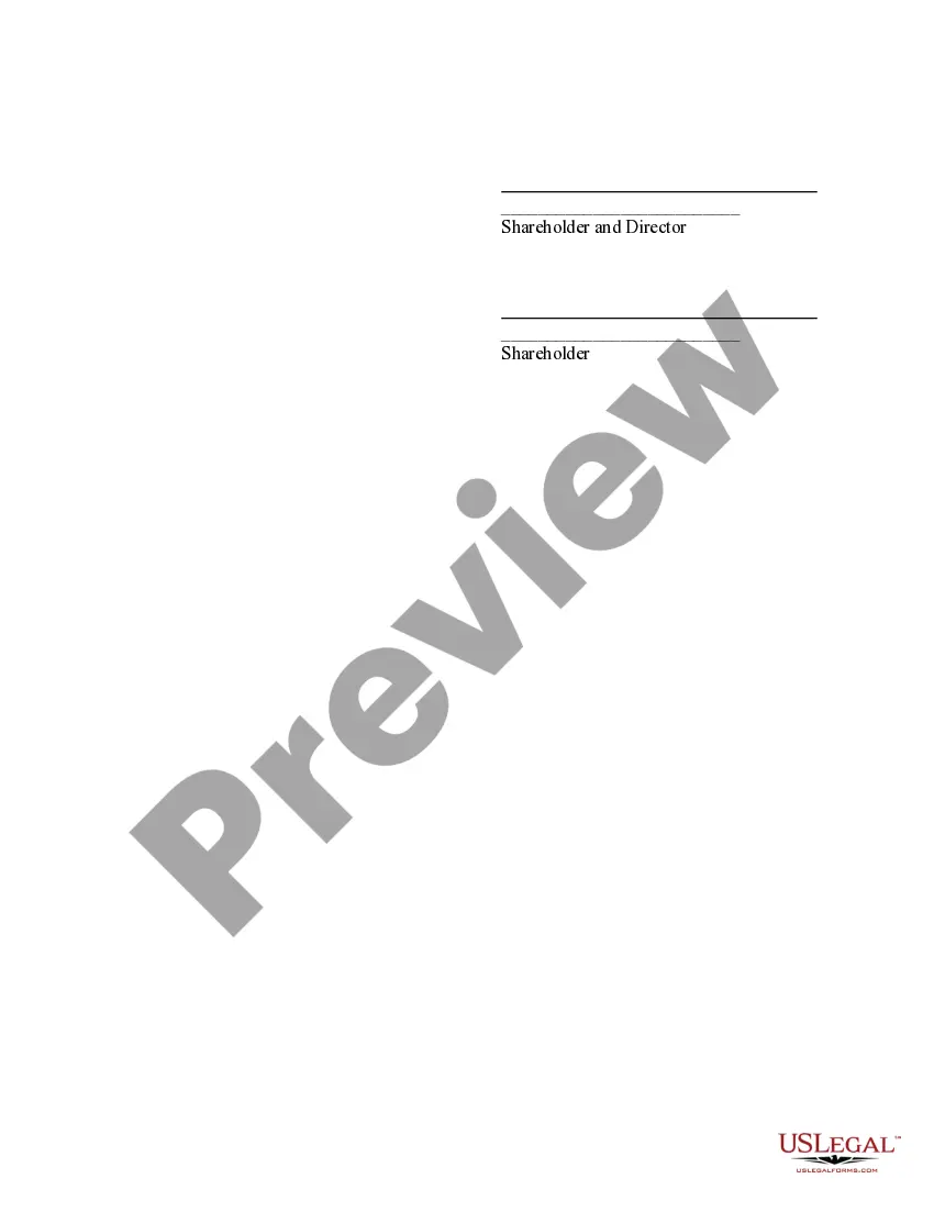 Preview Record of unanimous action of the shareholders and directors