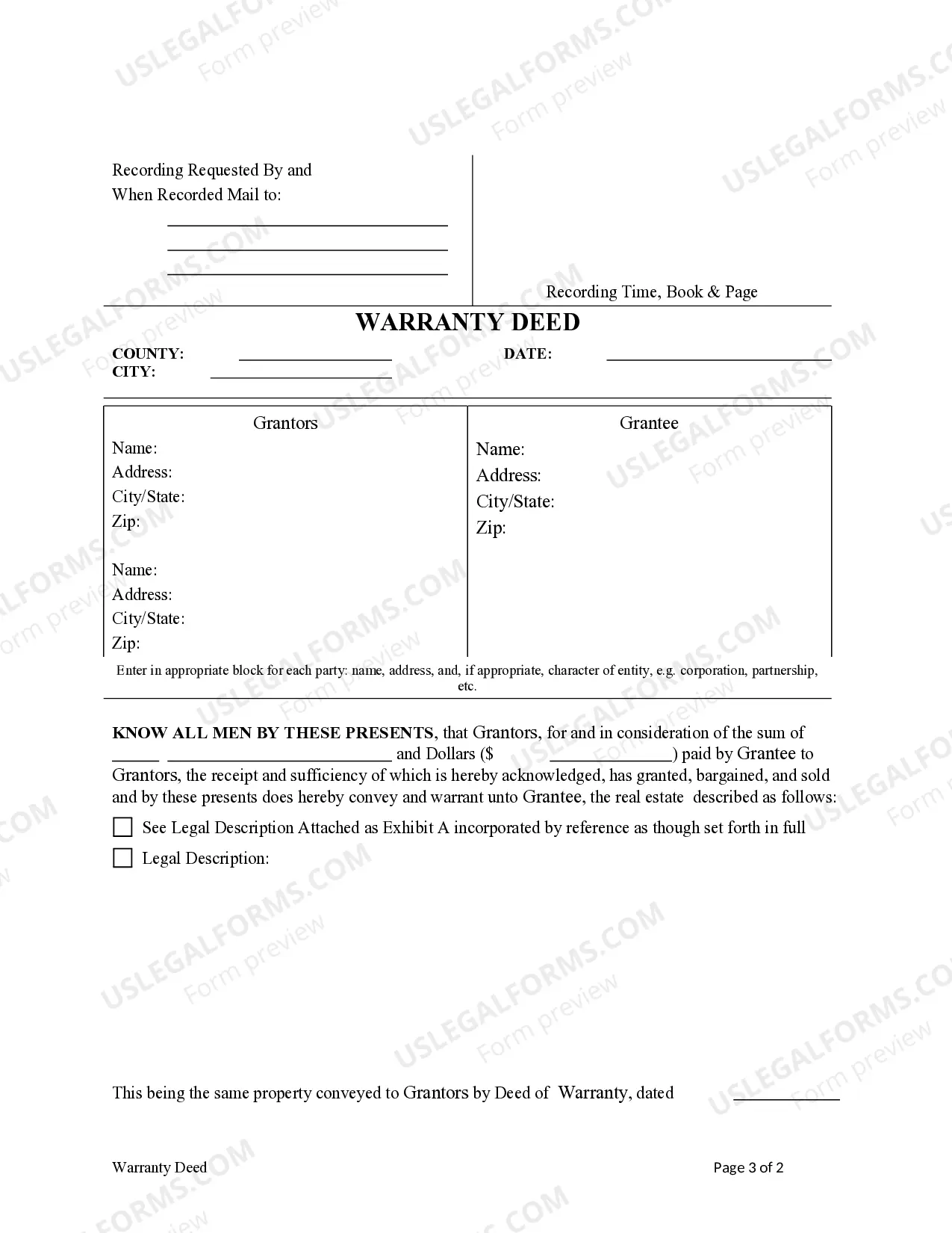 Preview Warranty Deed - Two Individuals to One Individual Subject to a Life Estate