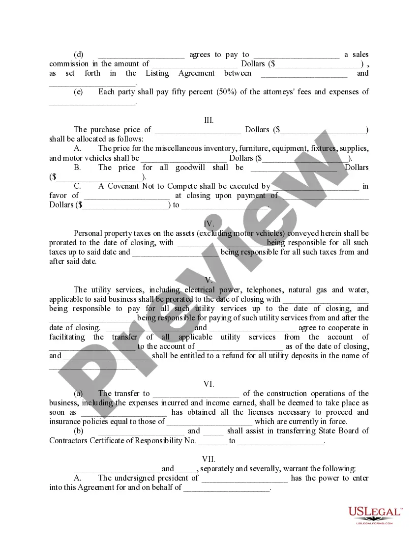 Preview Asset Purchase Agreement