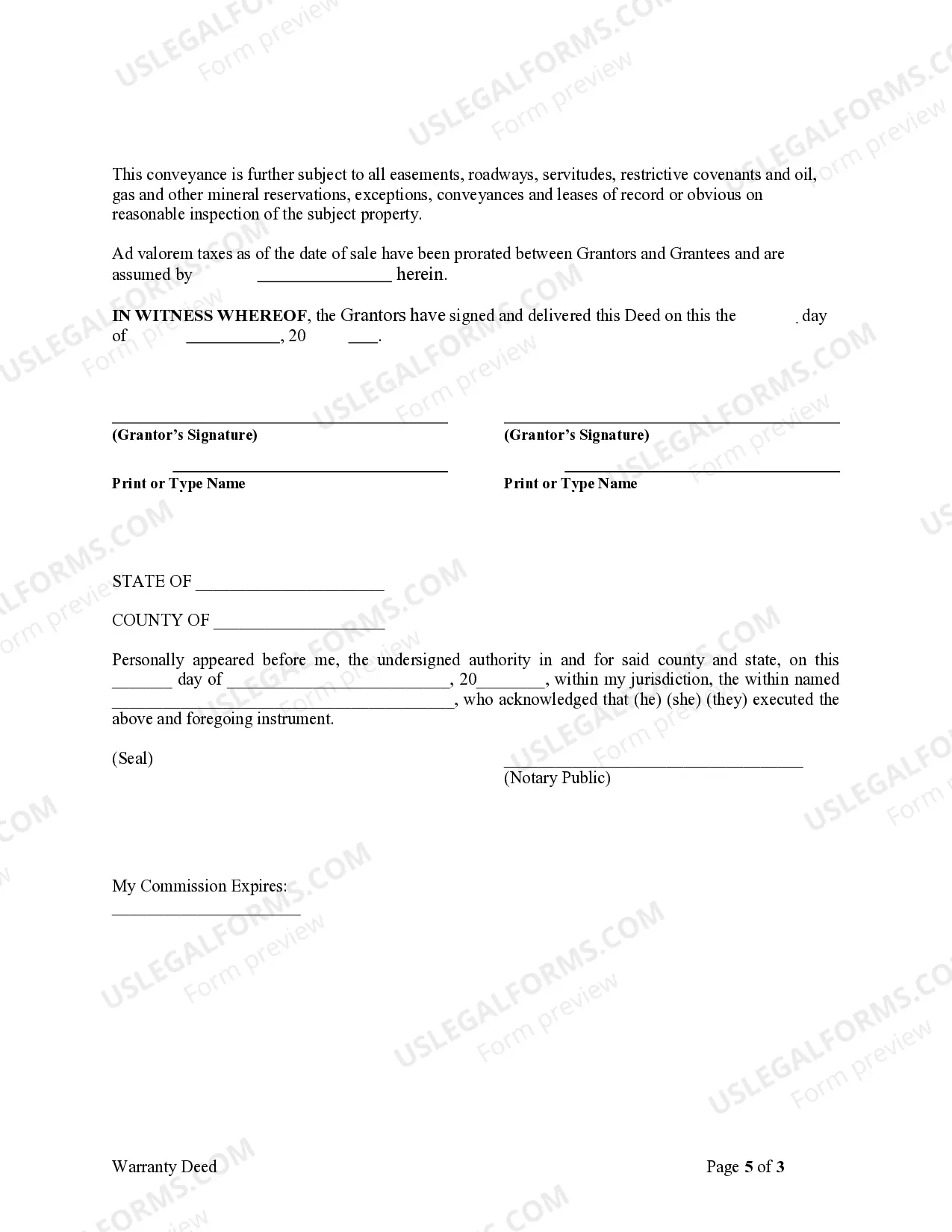 Preview Warranty Deed from Husband and Wife to Two Individuals