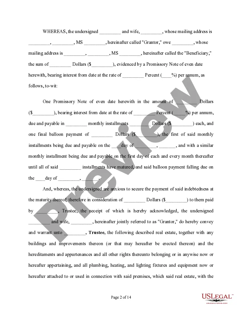 Preview Purchase Money Deed of Trust