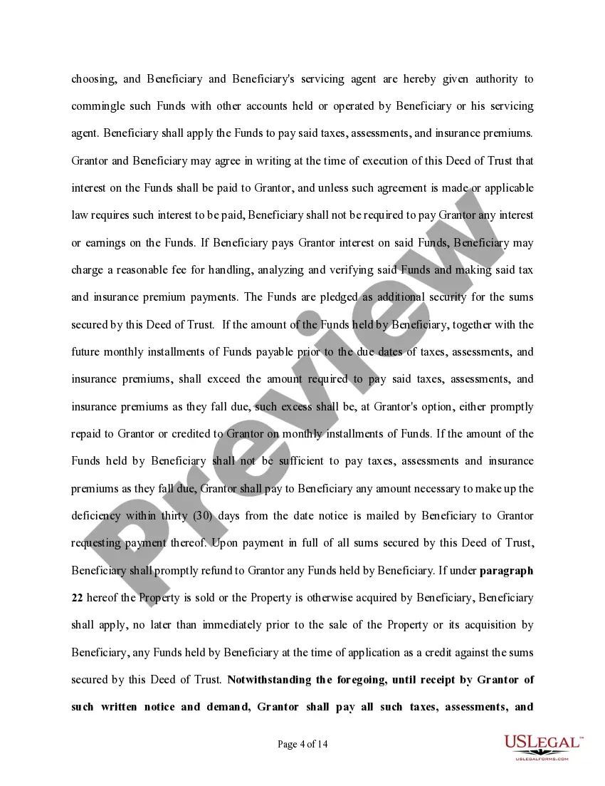 Preview Purchase Money Deed of Trust