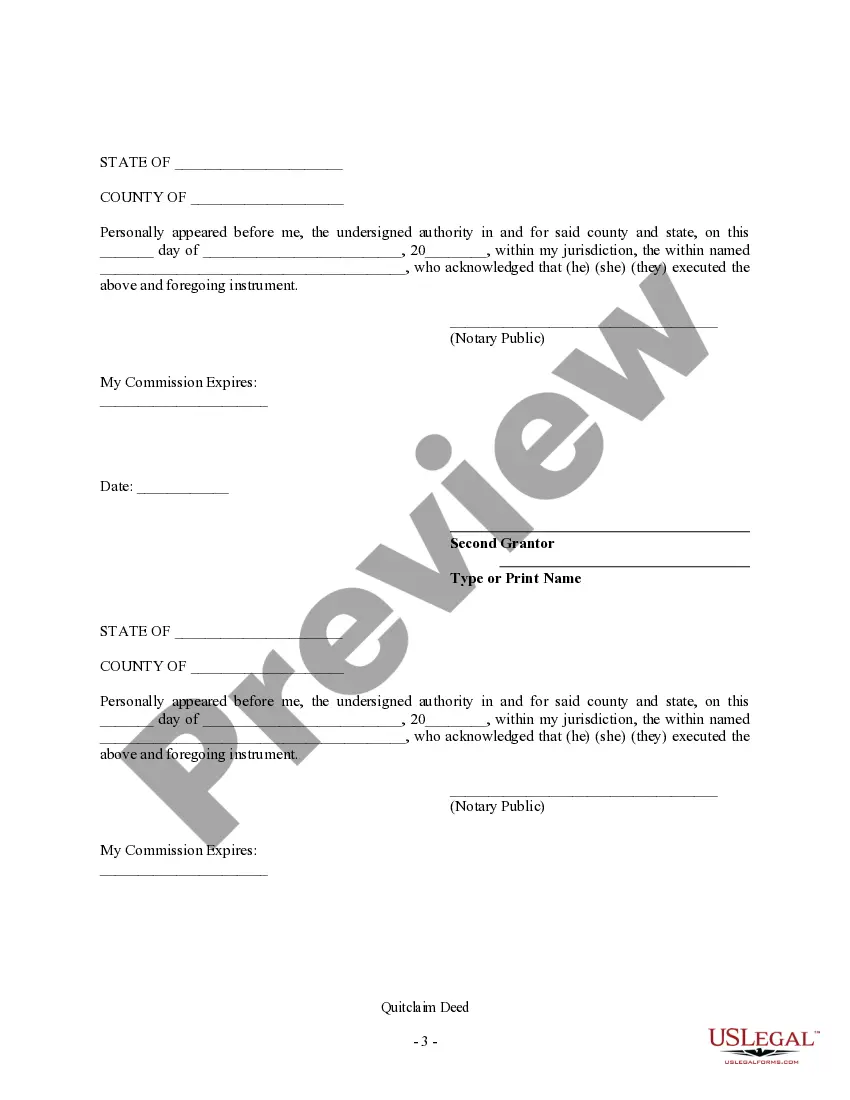 Preview Quitclaim Deed by Two Individuals to LLC