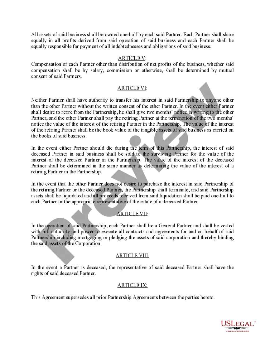 Preview Articles of partnership