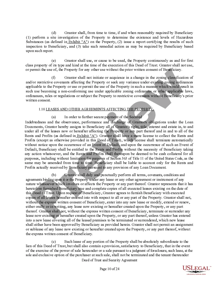 Preview Deed of Trust and Security agreement