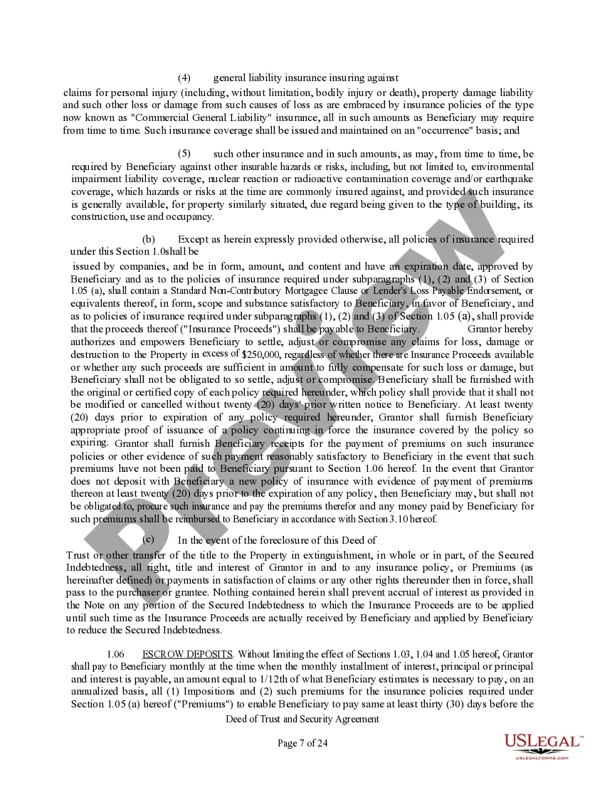 Preview Deed of Trust and Security agreement