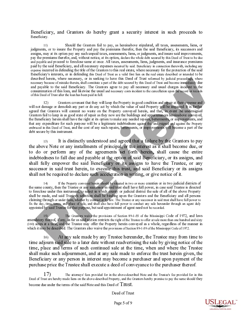 Preview Deed of Trust - Right to Substitute Trustee at Will
