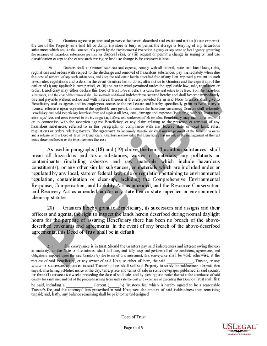 Preview Deed of Trust - Right to Substitute Trustee at Will