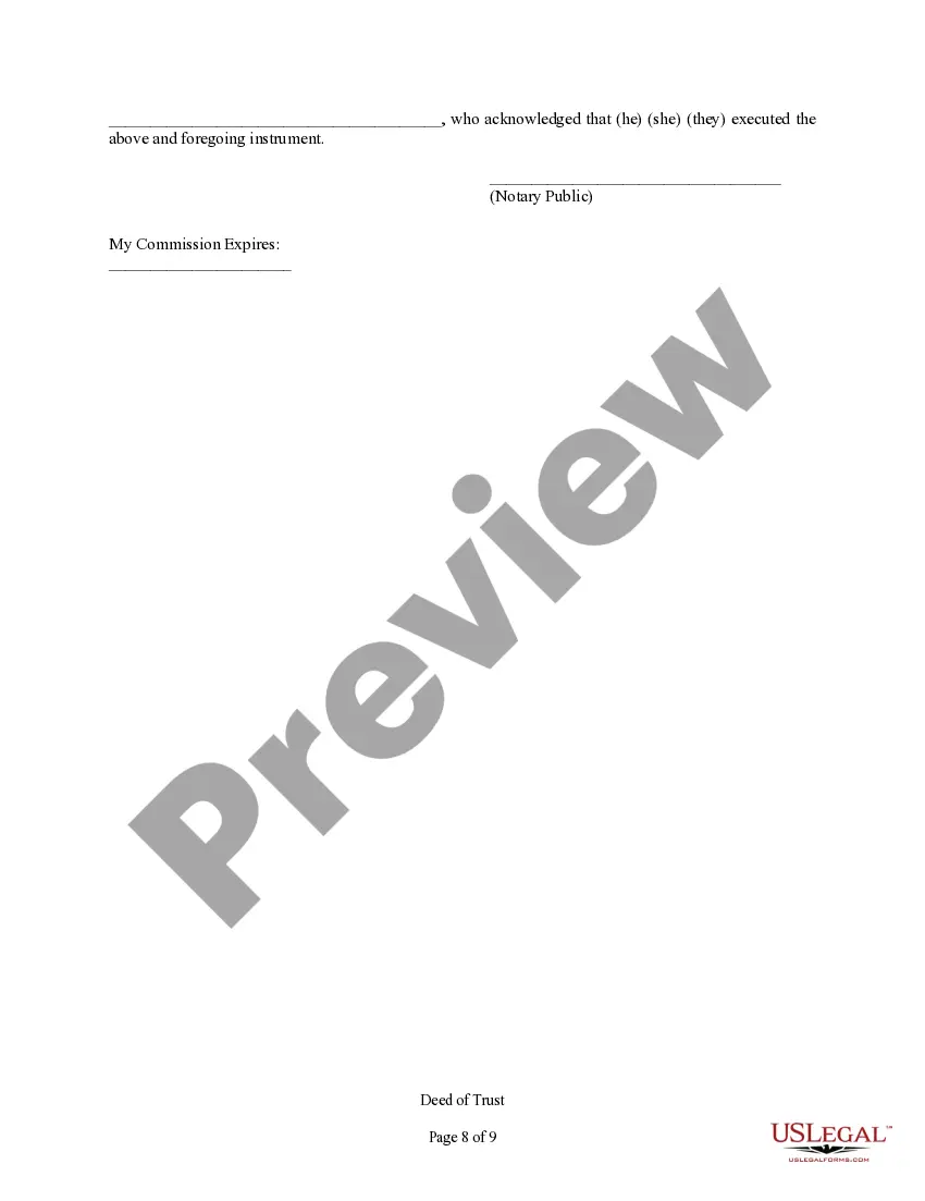 Preview Deed of Trust - Right to Substitute Trustee at Will