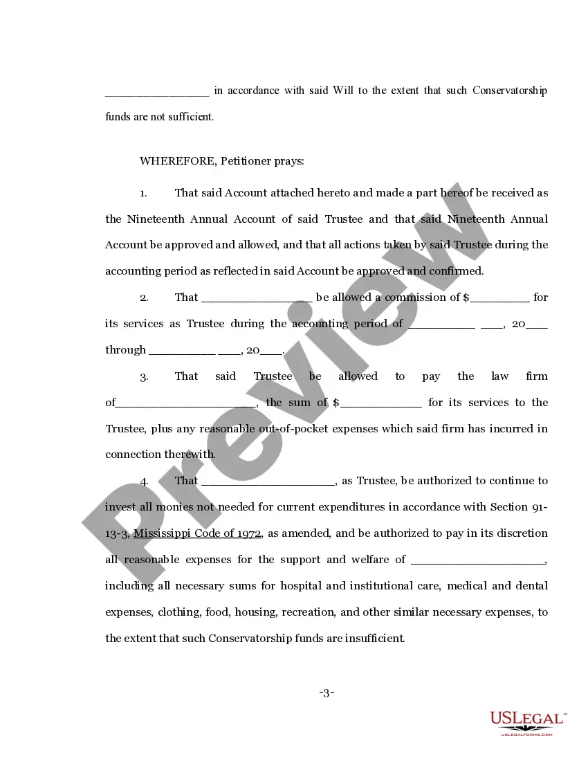 Preview Annual Account and Petition for Approval