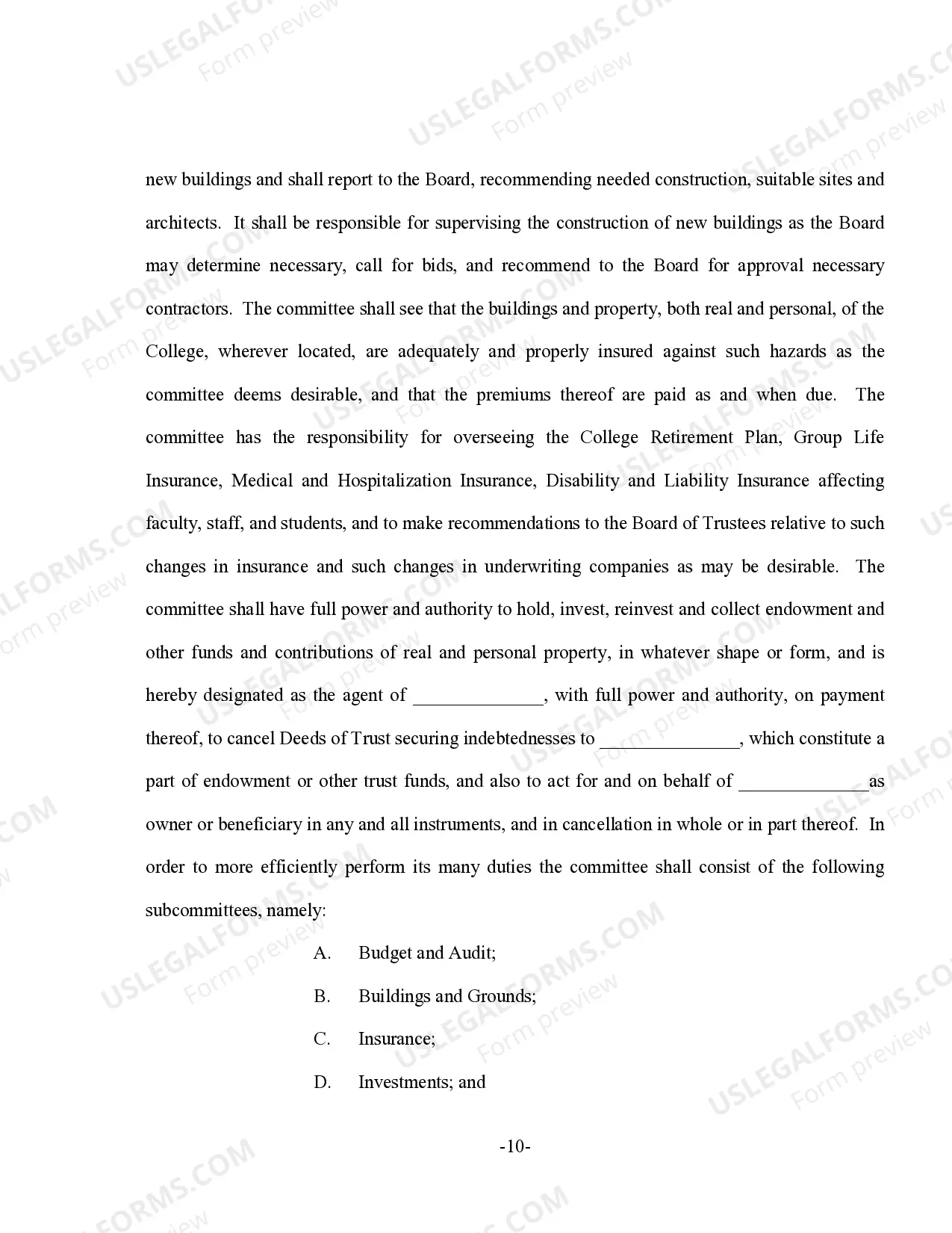 Preview Bylaws For Christian College