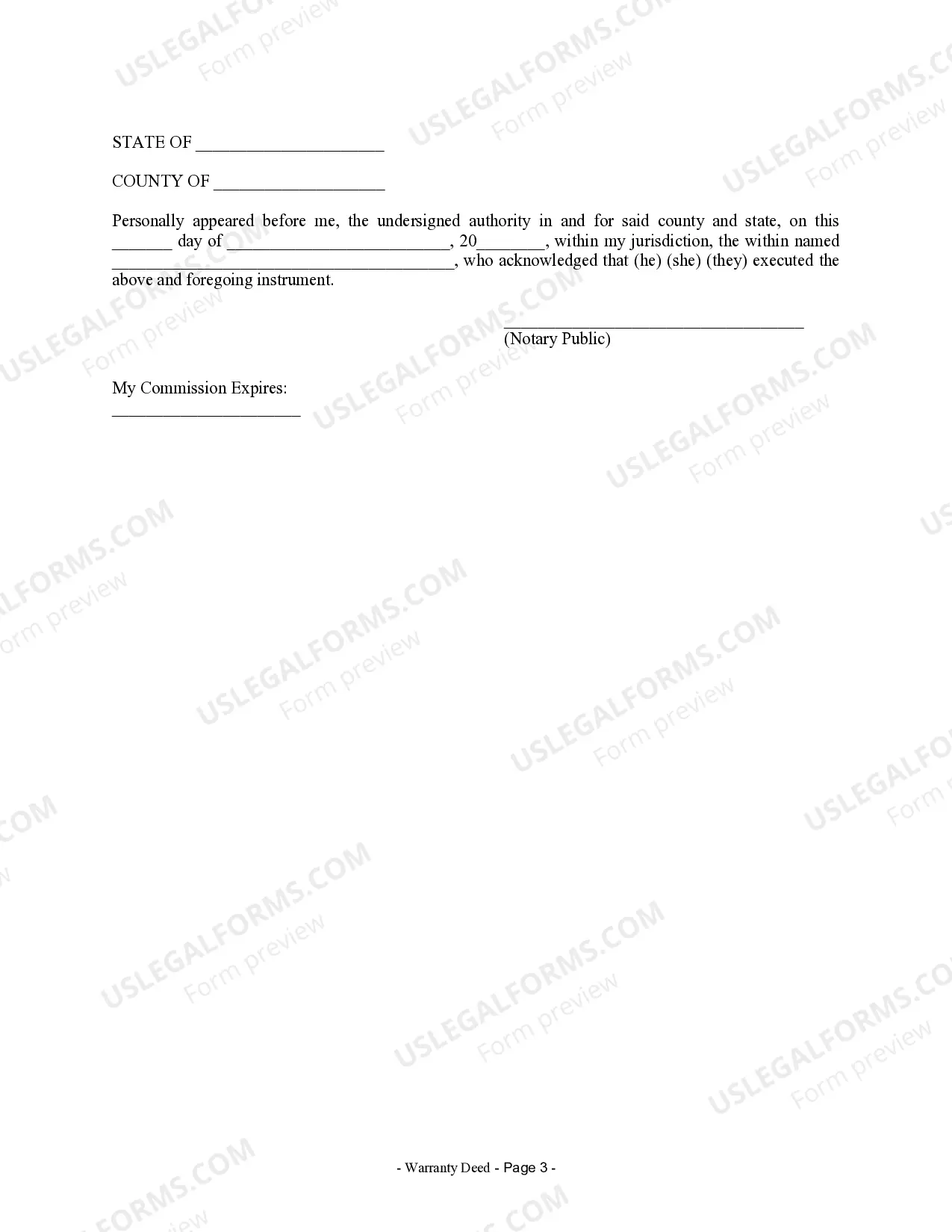 Preview Warranty Deed from Individual to Corporation
