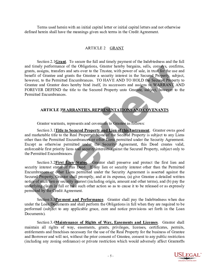 Mississippi Sample Deed of Trust, Assignment of Leases - Deed Of Lease ...