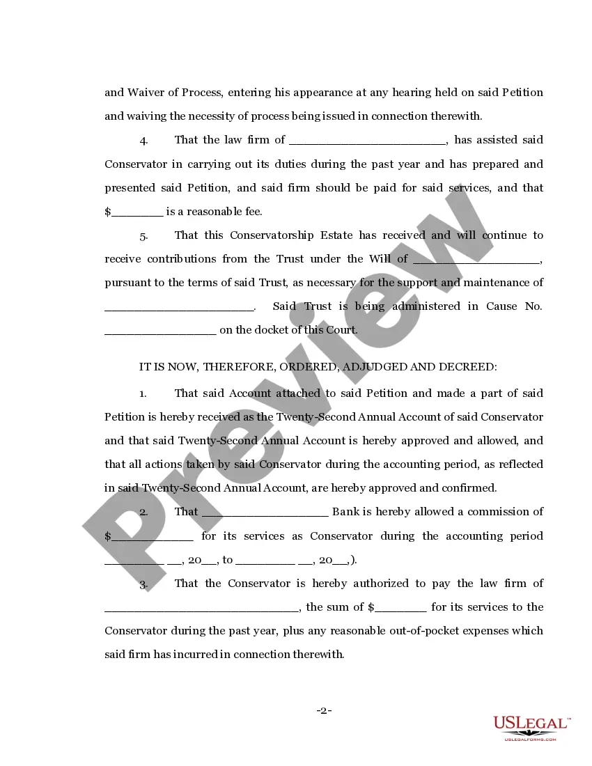Preview Sample Order Approving Annual Accounting