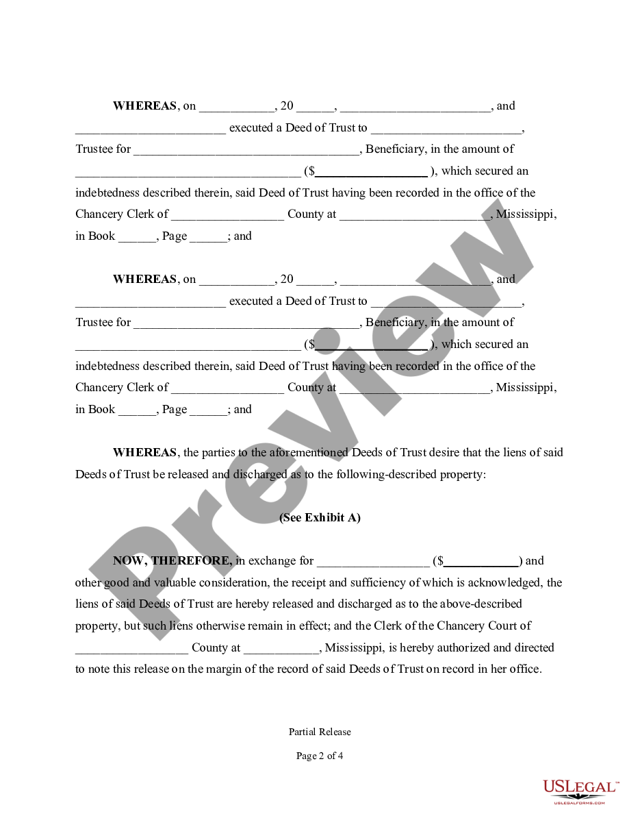 page 1 Partial Release from Deed of Trust preview