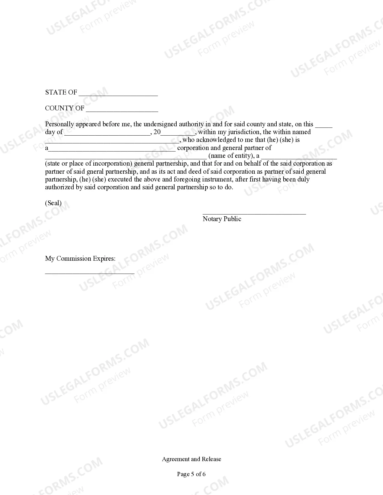 Preview Agreement and Release from Note