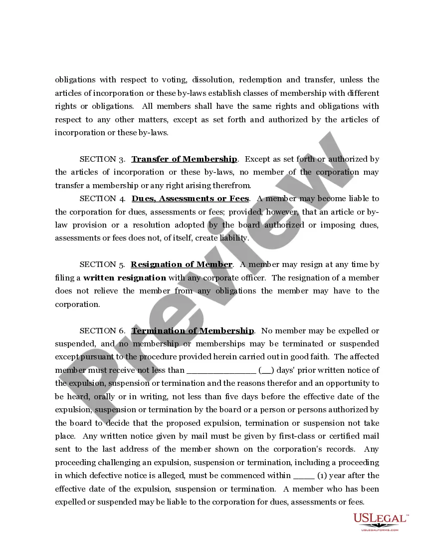 Preview Sample Bylaws for a Mississippi Nonprofit Corporation