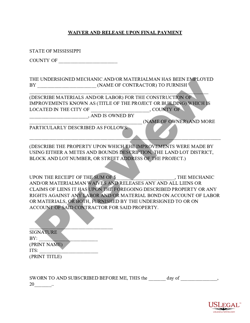 What Does A Lien Waiver Look Like