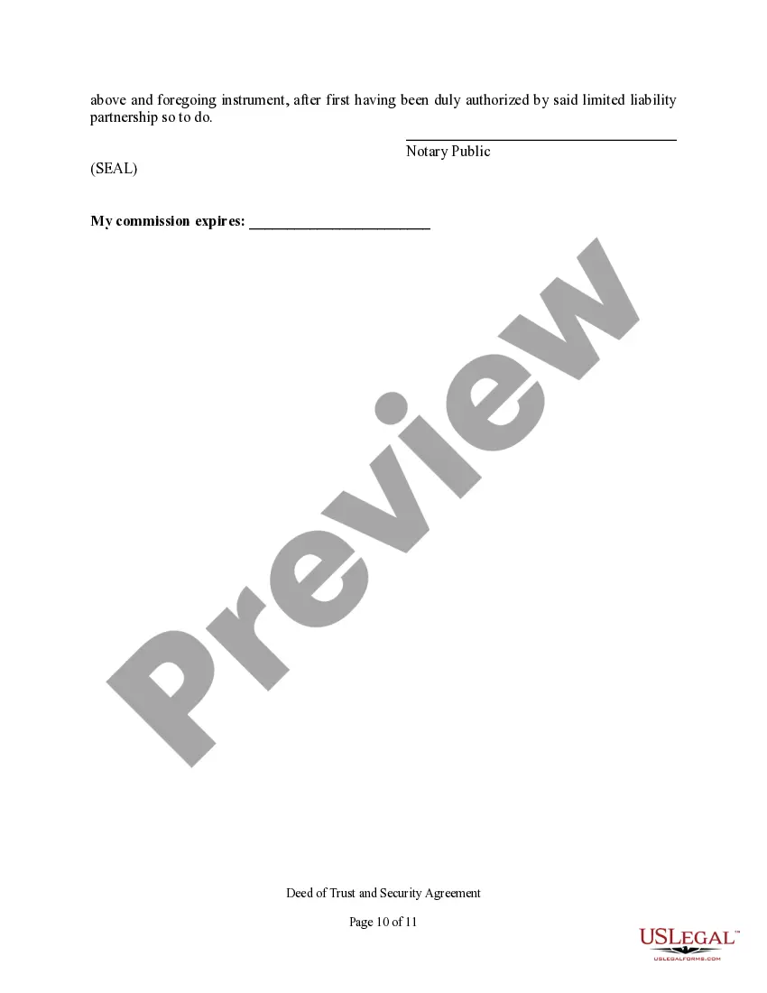 Preview Commercial Deed of Trust and Security Agreement