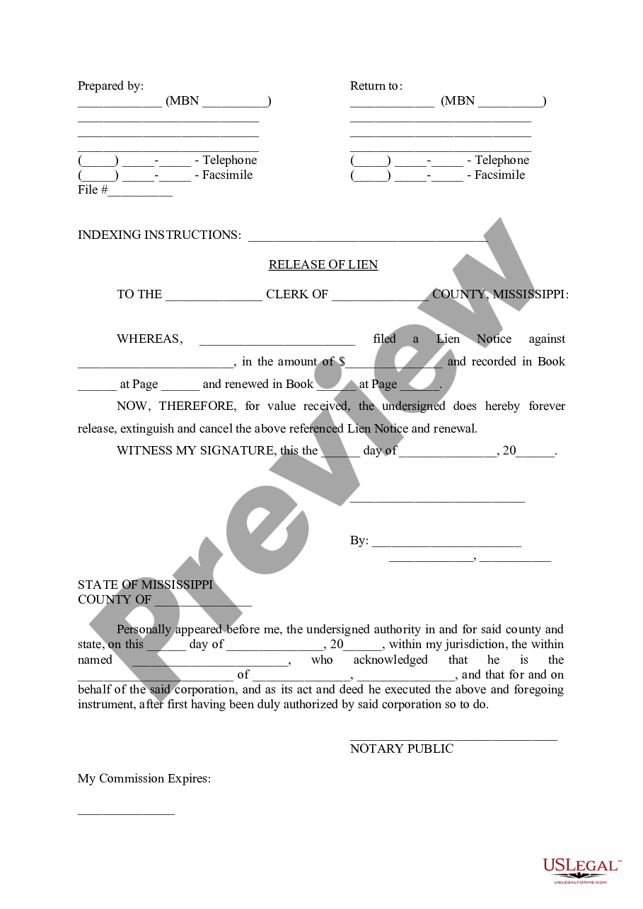 mississippi assignment of lien