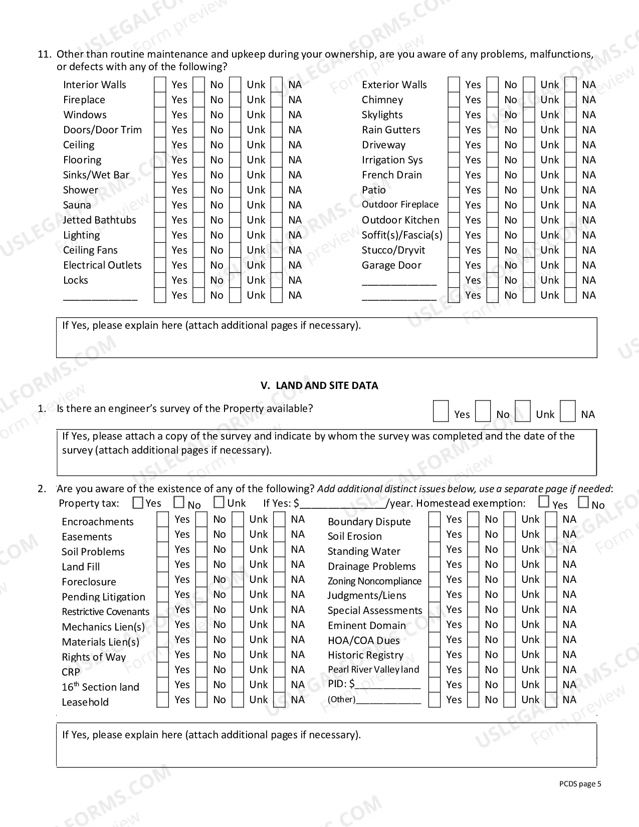 Preview Residential Real Estate Sales Disclosure Statement