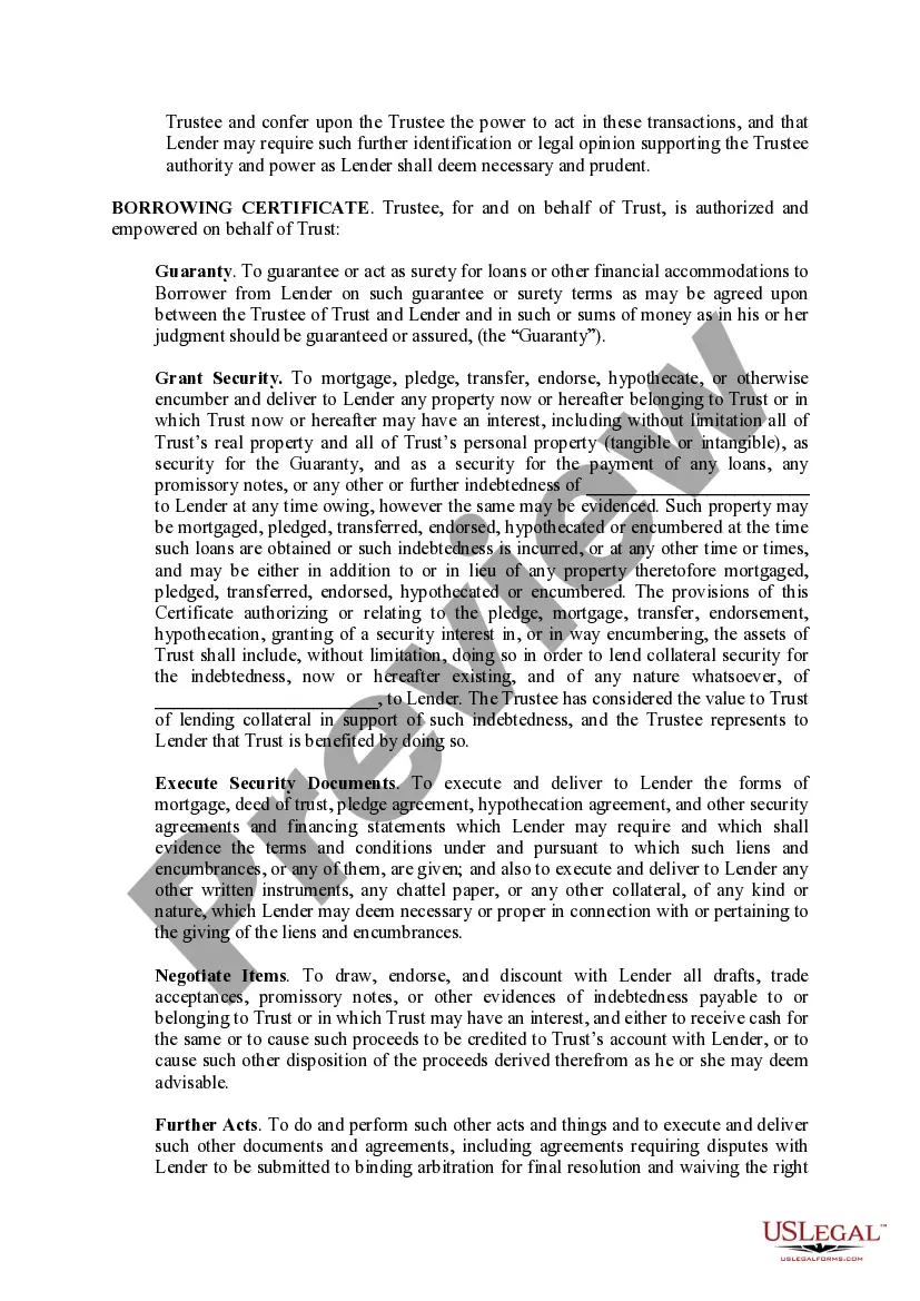 Preview Trust Certificate