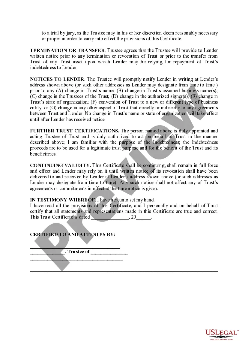 Preview Trust Certificate