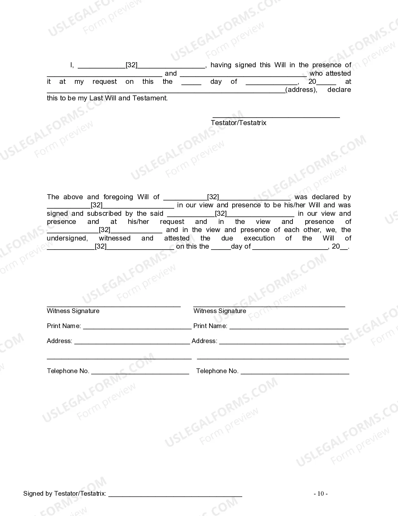 Preview Mutual Wills containing Last Will and Testaments for Man and Woman living together not Married with No Children