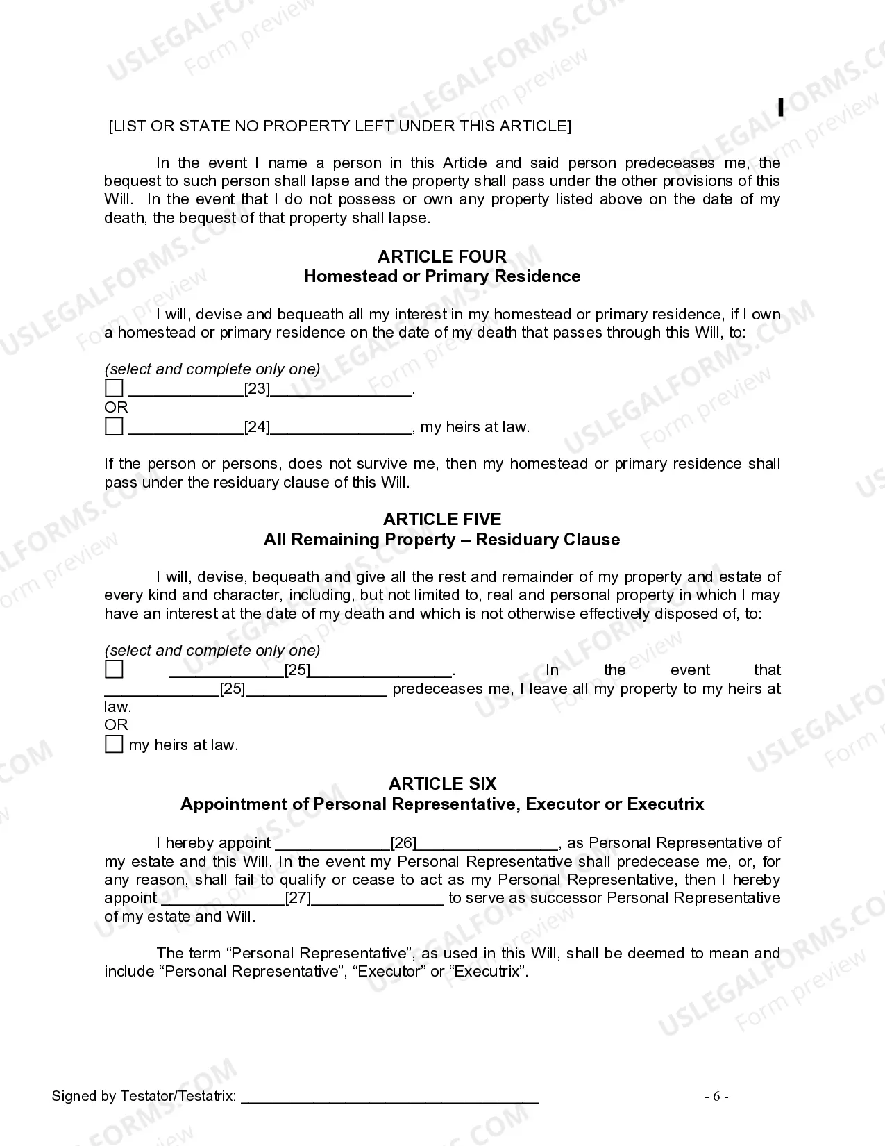Preview Mutual Wills containing Last Will and Testaments for Man and Woman living together not Married with No Children