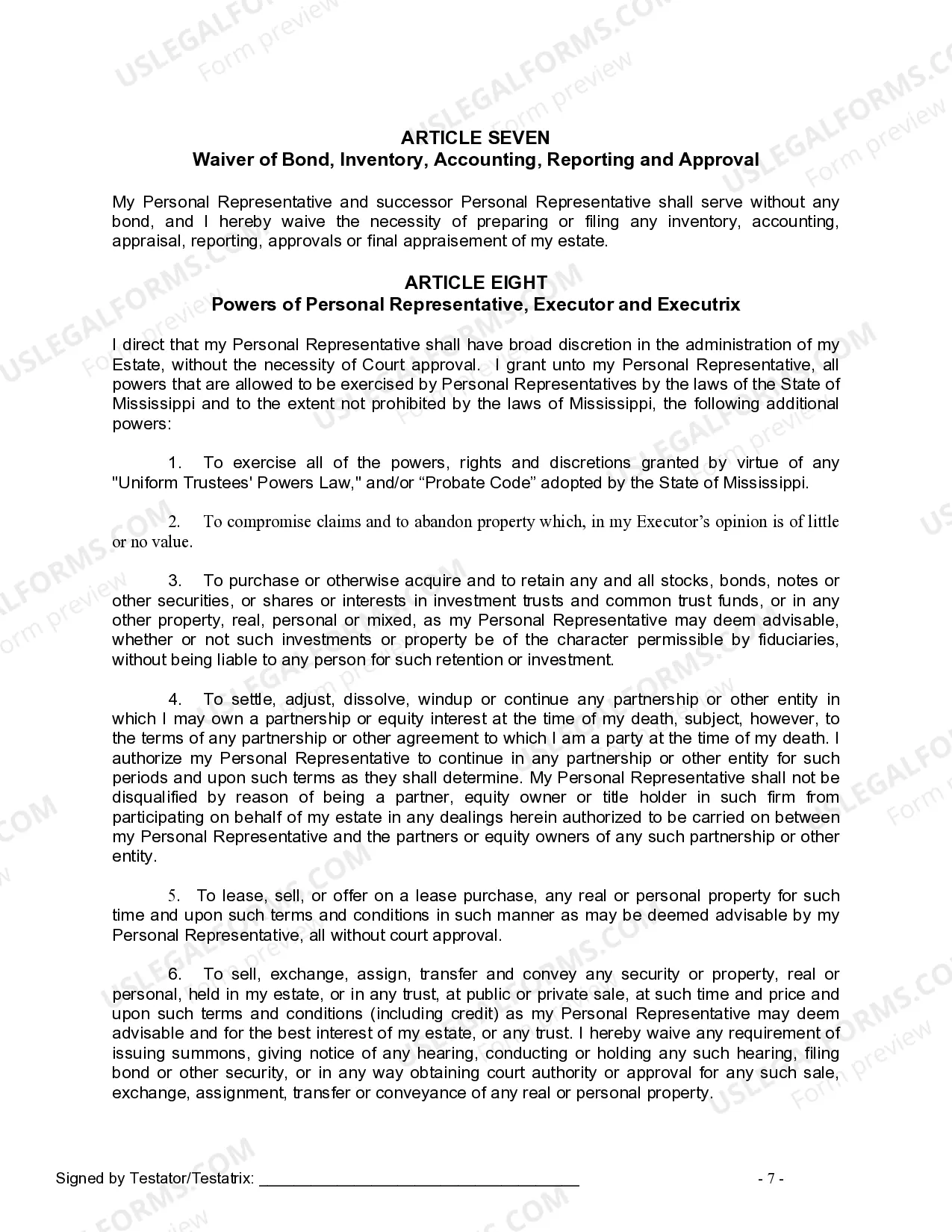 Preview Mutual Wills containing Last Will and Testaments for Man and Woman living together not Married with No Children