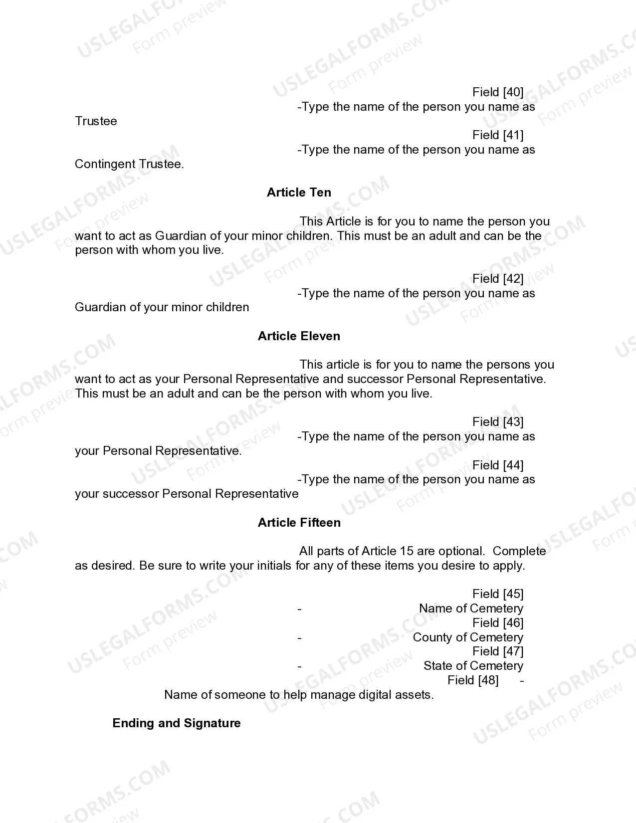 Preview Mutual Wills or Last Will and Testaments for Man and Woman living together, not Married with Minor Children