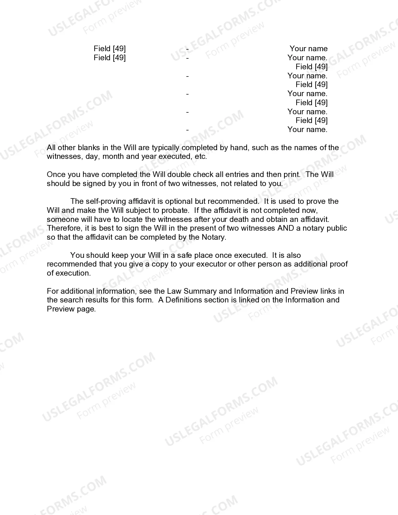 Preview Mutual Wills or Last Will and Testaments for Man and Woman living together, not Married with Minor Children
