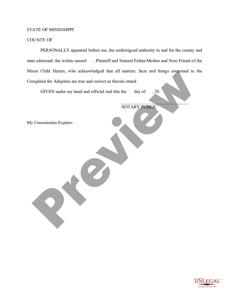 page 6 Complaint to Terminate Parental Rights and for Adoption of Minor Child preview